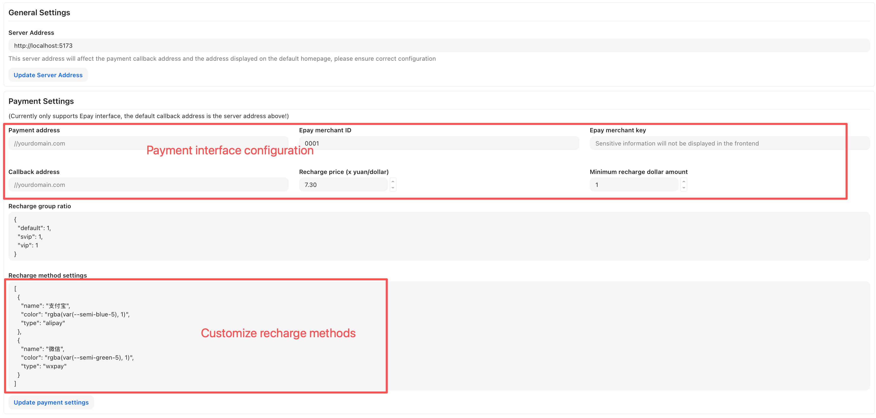 Payment Settings